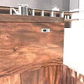 Wooden Table With Four Chairs And Laptop Vase Tray By Window Storage Cabinets