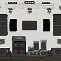 Professional Stage Setup With Multiple Lighting Fixtures Speakers And Sound Systems