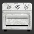 Silver Stainless Steel Countertop Oven With Glass Door And Control Knobs 3d model