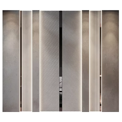 Modern Elegant Background Wall With Linear Striped Design And Metallic Finish 3d model