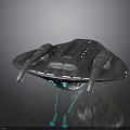 Futuristic Spacecraft With Twin Thrusters And Advanced Technological Details For Space Exploration