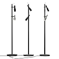 Modern Black Floor Lamps With Adjustable Heads And Sleek Metal Design