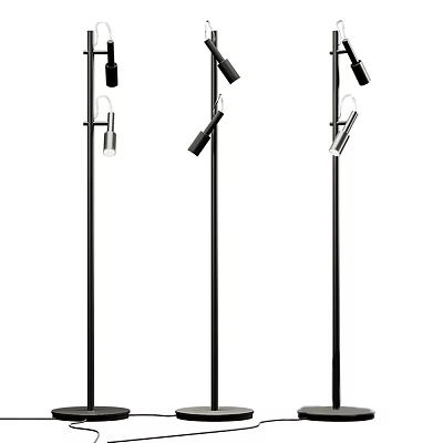Modern Black Floor Lamps With Adjustable Heads And Sleek Metal Design 3d model