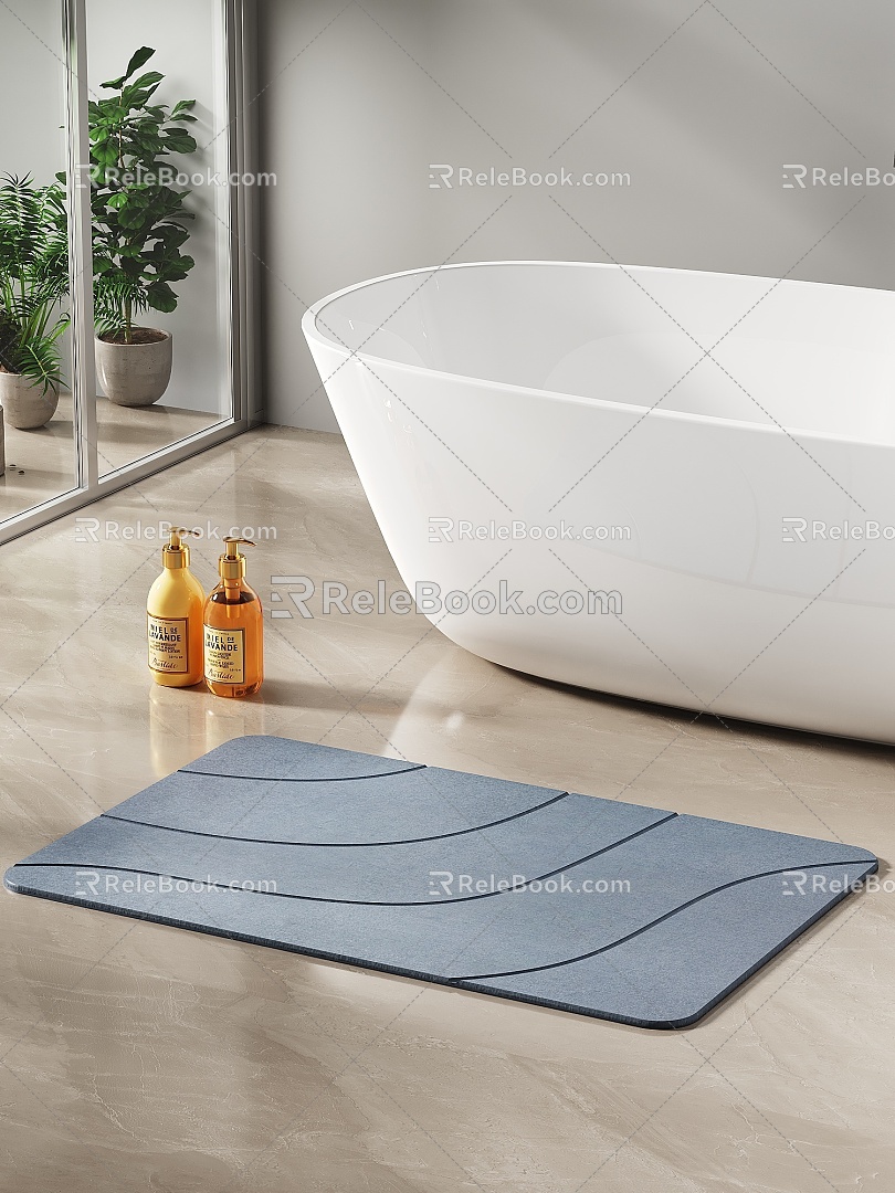 Bathroom Bathtub Floor Mat 3d model