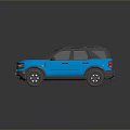 Stylish Blue SUV With Black Roof Rack Modern Front Design And Black Wheels