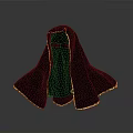 Woman Wearing Traditional Black Robe With Gold Trimmed Edges And Face Veil