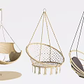 Modern Woven Hanging Chairs With Various Designs Stand And Tassel Details