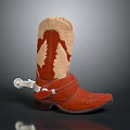 Brown Cowboy Boot With Leather Design And Silver Bottle Opener Accessory For Daily Use