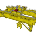 Yellow Heavy Duty Industrial Equipment With Large Wheels Platform And Mechanical Arms