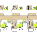 Various Office Desk Layout Designs With Multiple Arrangement And Shape Configurations 3d model