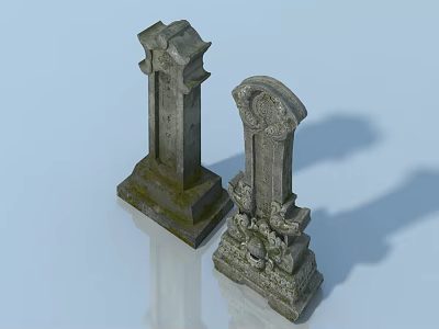 Vintage Pet Cabinet With Intricate Carvings And Mossy Accents For Home 3d model