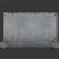 Industrial Metal Barrier Structure With Concrete Base Supports In Modern Setting
