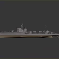 Detailed Military Warship Model As Water Transport With Historical Naval Features
