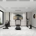 Modern recreation room fitness recreation room 3d model