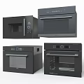 Modern Black Kitchen Appliances Set Including Microwave Oven And Built In Models 3d model