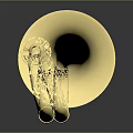 Golden Polished Brass Trumpet Musical Instrument With Shiny Surface And Dark Background Reflection