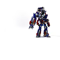 Red And Blue Robot Figure With Detailed Mechanical Structure In Standing Pose 3d model