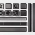 Matte Black Bathroom Accessories Featuring Various Shapes Grid Design And Sleek Panels