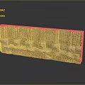 Sandstone Scene Component With Carved Columns And Intricate Architectural Details