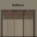 Stylish Poliform Wall Paneling With Textured Wooden Strips In Brown Tones