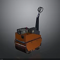 Small Orange Heavy Duty Construction Road Roller With Handle And Roller Drum