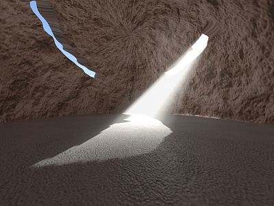 Cave Tiankeng Sunshine Light Realistic Cave Tiankeng Cave Geology Geomorphology Cave model