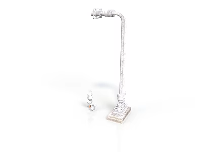 Silver Adjustable Mechanical Arm Equipment With Square Base And Small Component 3d model