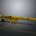 Yellow Long Range Sniper Rifle With Scope And Barrel On Gray Background 3d model
