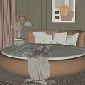 Modern Round Bed 3d model