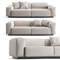 Modern Light Colored Two Seater Sofa With Sleek Design And Soft Fabric Cushions