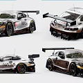 High Performance Silver NASA Race Car With Aerodynamic Rear Wing Design