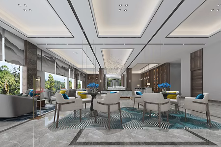 New Chinese Sales Office Lobby 3d model