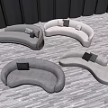 Modern Curved Gray Sectional Sofas With Black Cushions In Various Layouts For Living Room