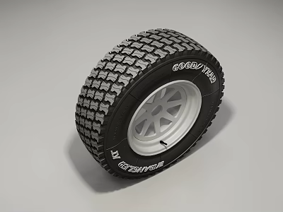 High Quality All Terrain Tire With Deep Tread Pattern And Aluminum Wheel Rim 3d model