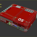 Red Electronic Device With Number 05 YouTube Logo Ventilation Holes And Interface Buttons 3d model