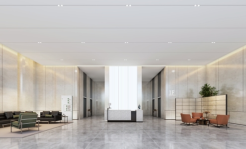 Modern Office Lobby 3d model