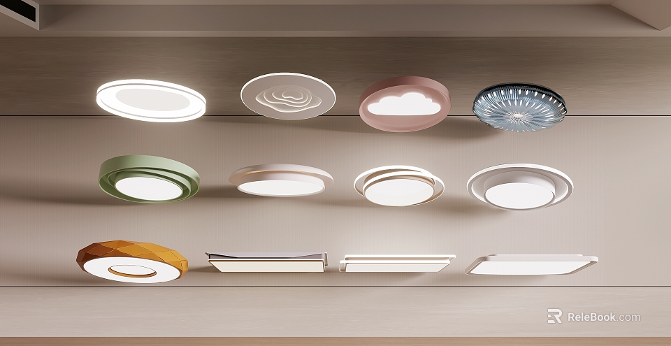 Modern Ceiling Lights With Various Shapes Colorful Designs And Different Styles 3d model 
