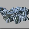 Wood and Stone Decorative Sculpture with Natural Waterfall Texture Design