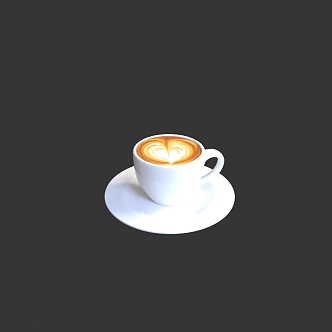 Coffee Hot Drink Milk Tea Love Coffee Bitter Coffee Cup Flower Coffee Plate Drink 3d model