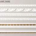Various Decorative Ceiling Cornice Designs With Intricate Patterns And Golden Accents 3d model