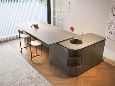 Modern Dining Table Bar Nakajima Breakfast Bar Stool Bar Chair High Stool 3d model