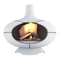 modern fireplace fireplace cast iron B B q match fire 3d model