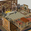Traditional Chinese Interior Design With Carved Furniture Ornate Decorations And Classic Layout