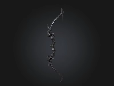 Black Decorative Bow With Metallic Finish And Intricate Design Details On Dark Background 3d model