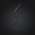 Black Decorative Bow With Metallic Finish And Intricate Design Details On Dark Background