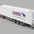 Red IVECO Commercial Cargo Truck With Schmitz Cargobull White Trailer