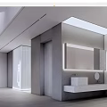 Modern Public Restroom 3d model