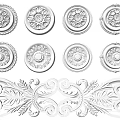 White Classical Carved Decorations With Ornate Floral Patterns And Scroll Designs For Interior Decor