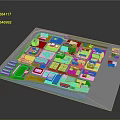 Detailed 3D Landscape Layout With Green Areas Buildings And Water Features