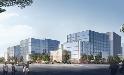 Modern Office Building Qianjiang New Town Office Building Industrial Park 3d model